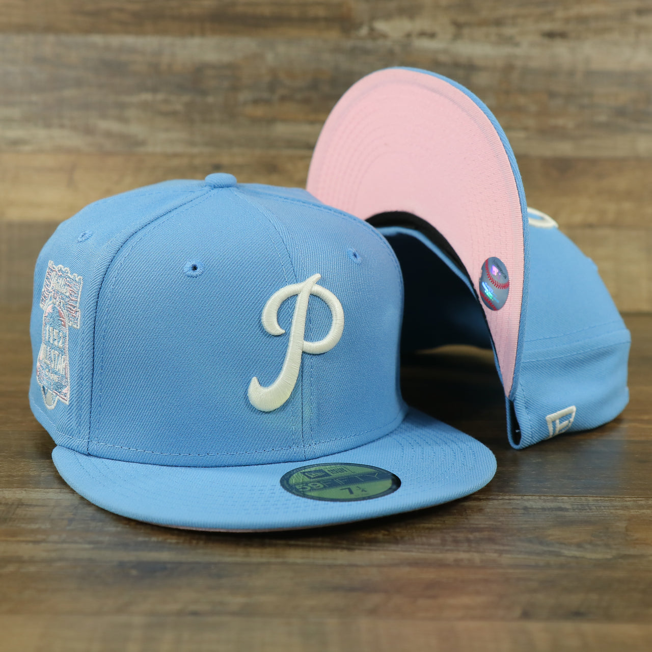 Philadelphia Phillies Glow In The Dark 1952 All Star Game Patch Pink Bottom Side Patch 59Fifty Fitted Cap