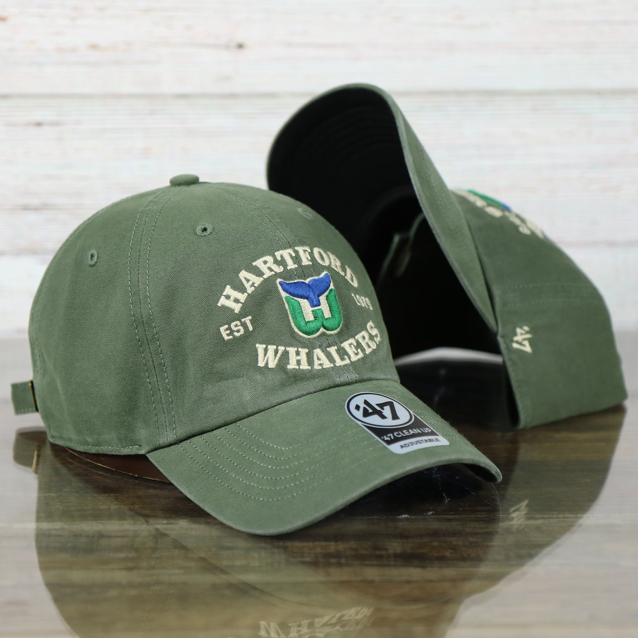 47 BRAND | HARTFORD WHALERS | VINTAGE BROCKMAN | DAD HAT | BOTTLE GREEN OSFM