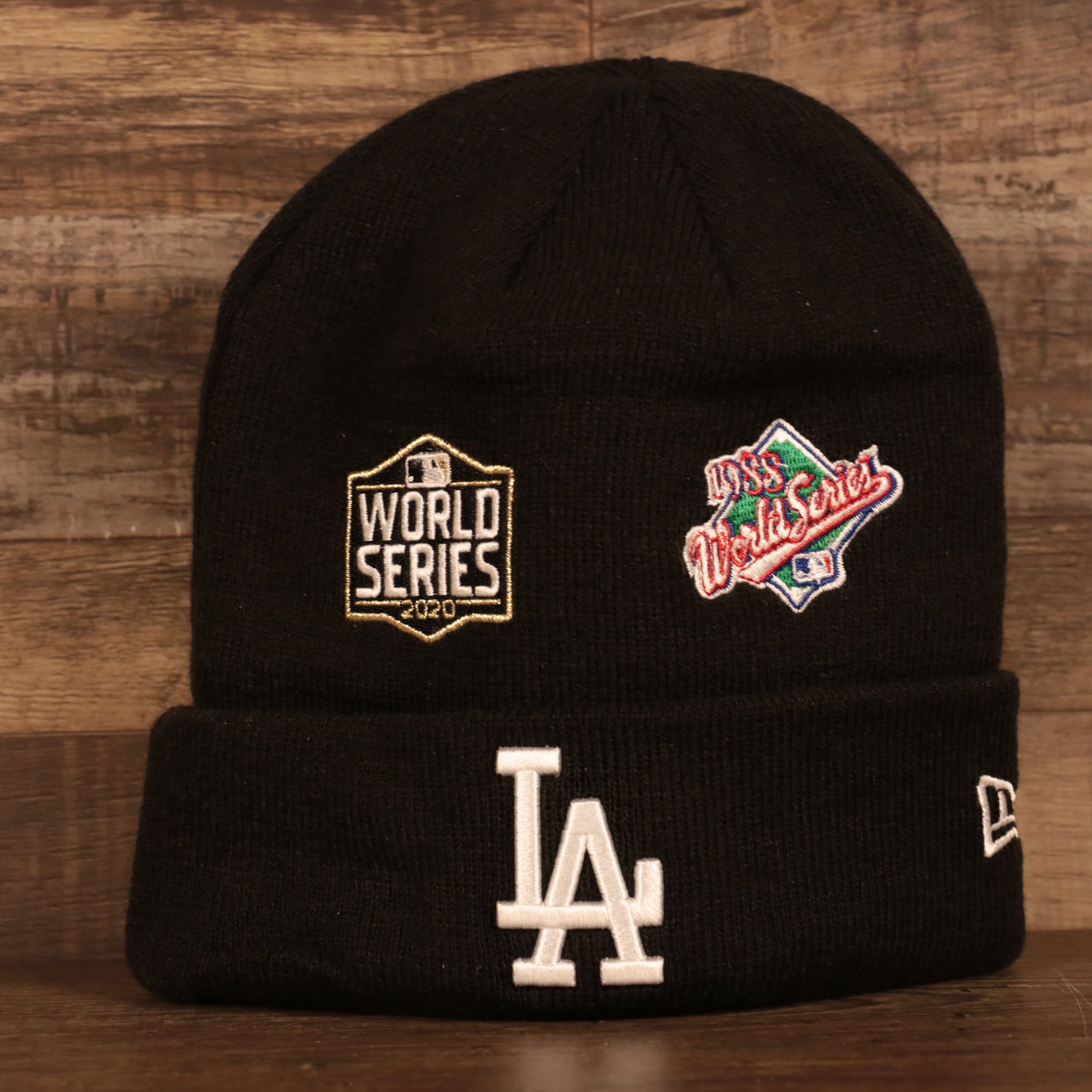 new era los angeles dodgers world series knit beanie