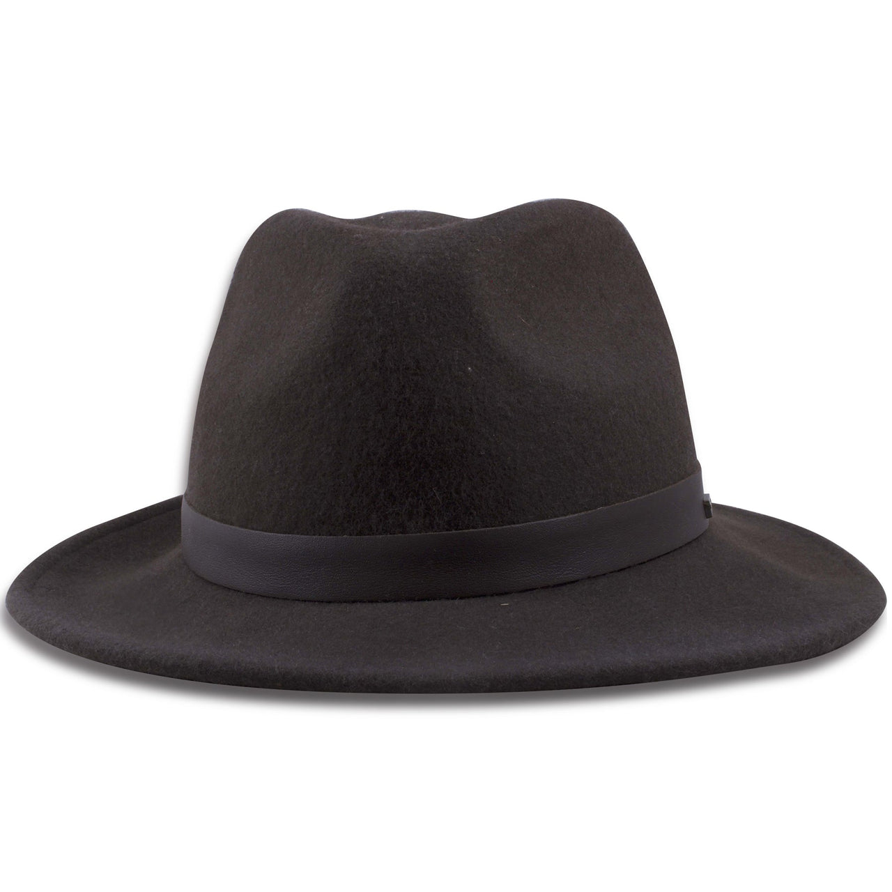 Neff Brown Leather Trim Wool Fedora