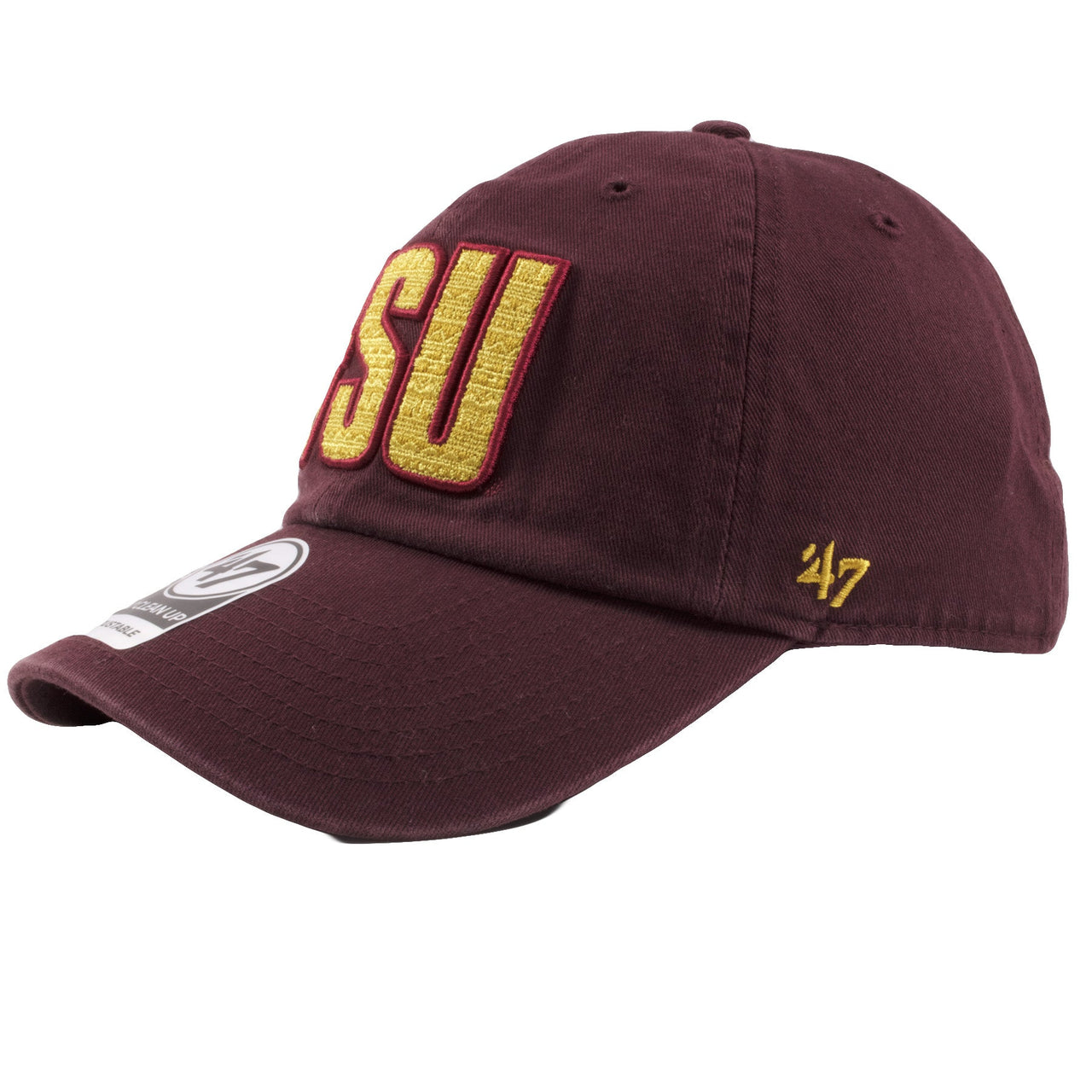 On the left side of the FSU maroon adjustable dad hat is the '47 logo embroidered in gold