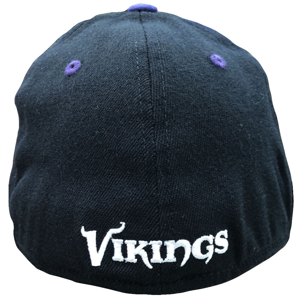 Embroidered on the back of the Minnesota Vikings stretch fit cap is the Vikings wordmark logo in white