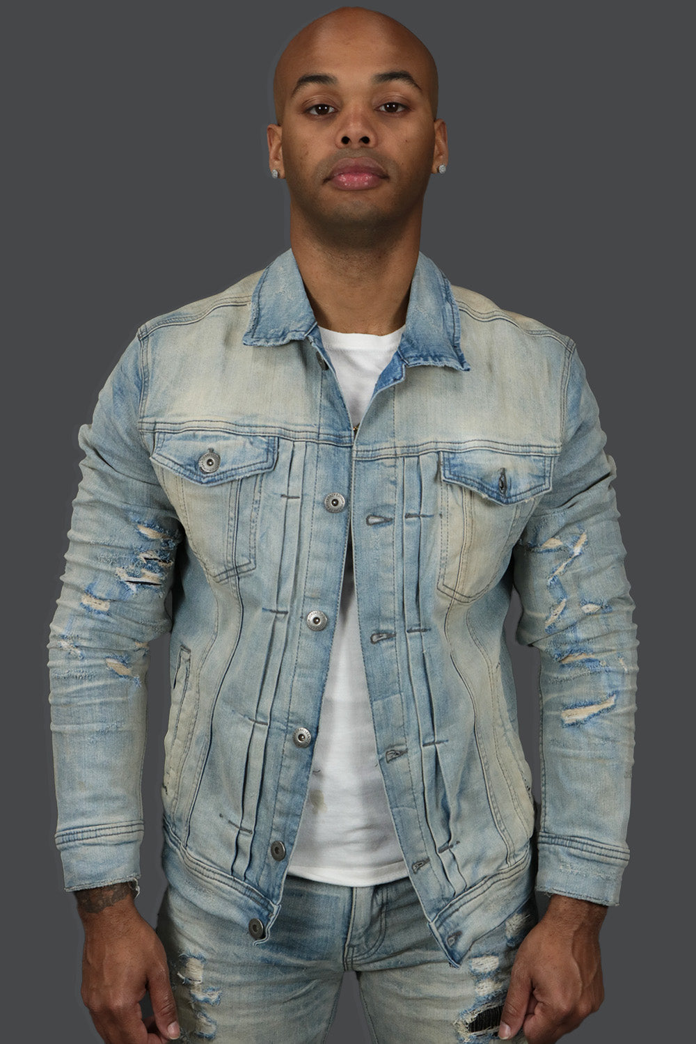 The Iced Lager Distressed Denim Jacket | Jordan Craig