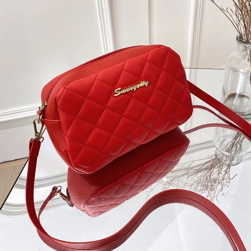 Small Messenger Bag for Women Purses and Handbags Lingge Embroidery Camera Female Shoulder Bag Fashion Chain Crossbody Bags