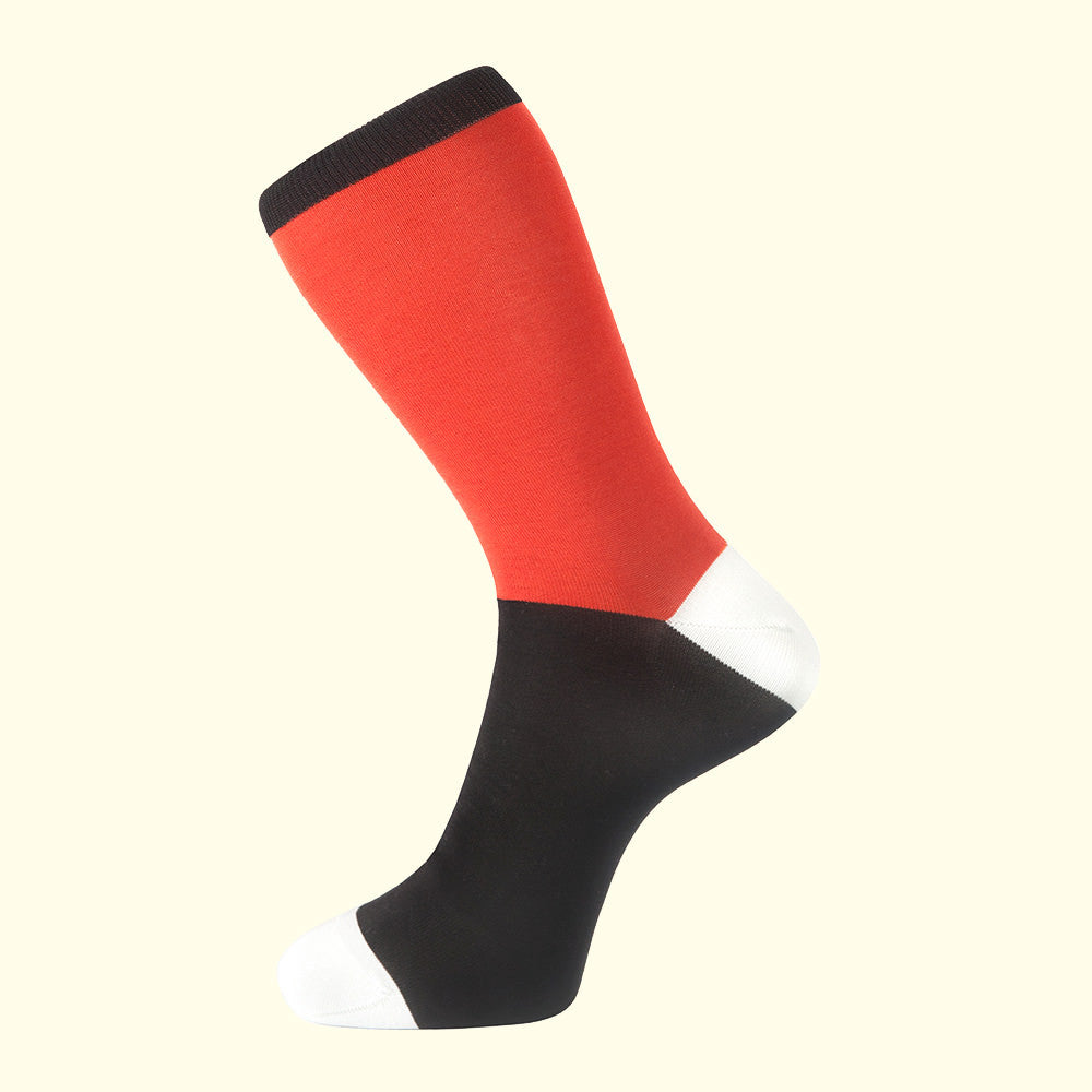 Fortis Green orange block coloured quality sock