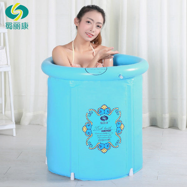Teen Size Folding Bathtub Inflatable Portable Plastic Spa Massage Bathtub Bath Bucket Bath Tub