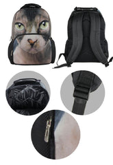 Animal Face 3D Sphynx Cat Backpack