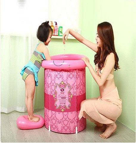 Teen Size Folding Bathtub Inflatable Portable Plastic Spa Massage Bathtub Bath Bucket Bath Tub