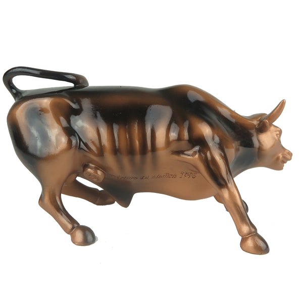 Medium 5 Official Licensed Bronze Wall Street Charging Bull Stock Market NYC Figurine Statue with Base