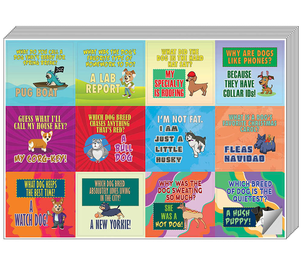 Creanoso Funny Jokes Dog Stickers Sheets A Awesome Stocking Stu