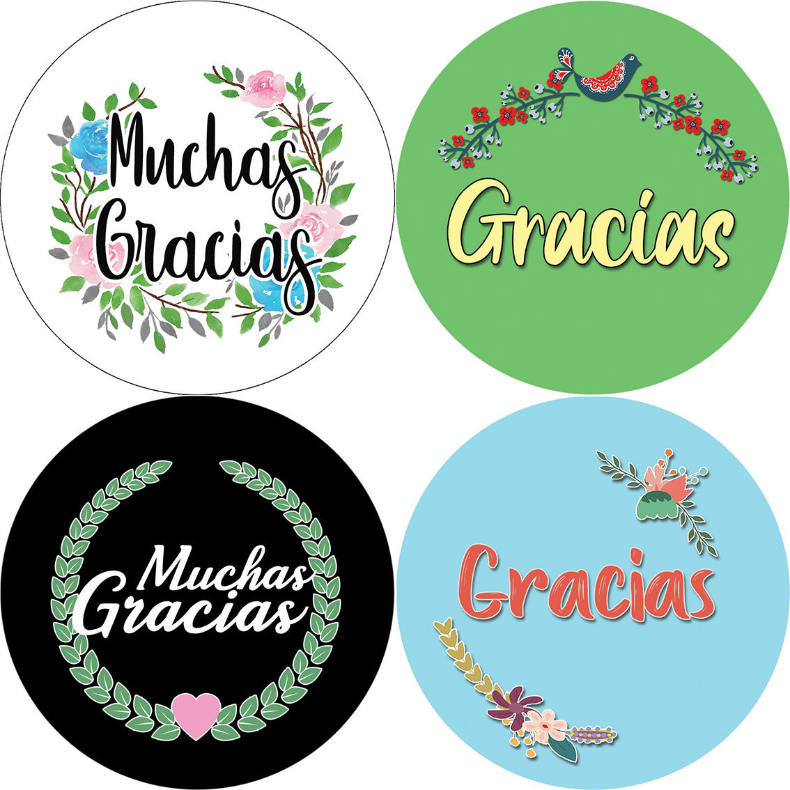 Spanish Espanol Thank You Gracias Stickers (20Sheet