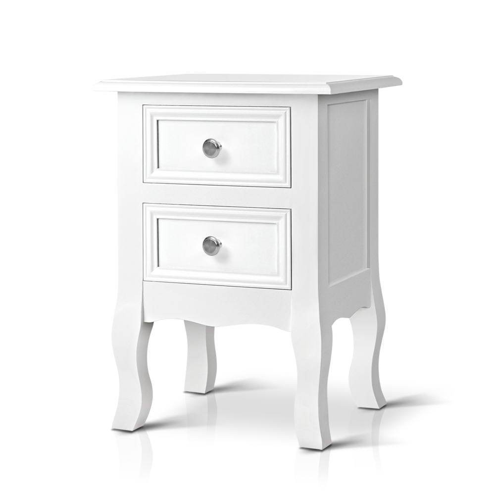 white french provincial bedside tables