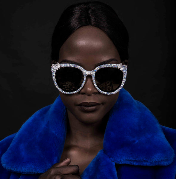 MAUDE Studio Crystal Deco Iridescent Sunglasses