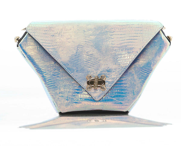 MAUDE Studio Diamond Deluxe Bag Iridescent White