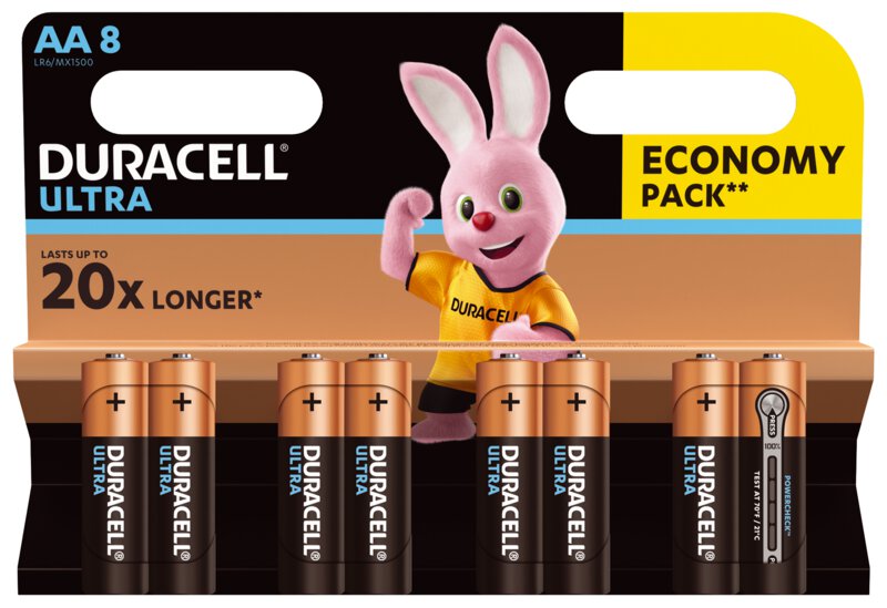 8 x Duracell Ultra Powercheck LR6 AA Batterijen – Batterijen.net