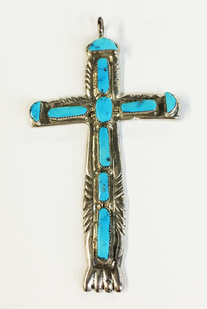 silver turquoise cross