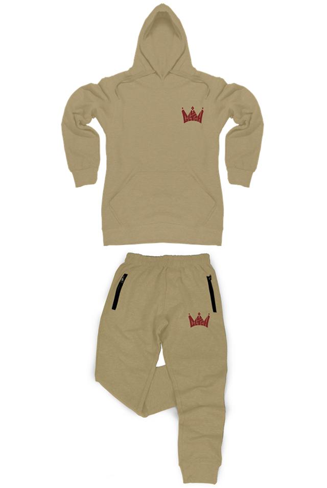 khaki jogging suit