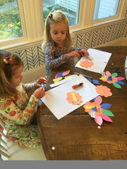 Girls making place cards