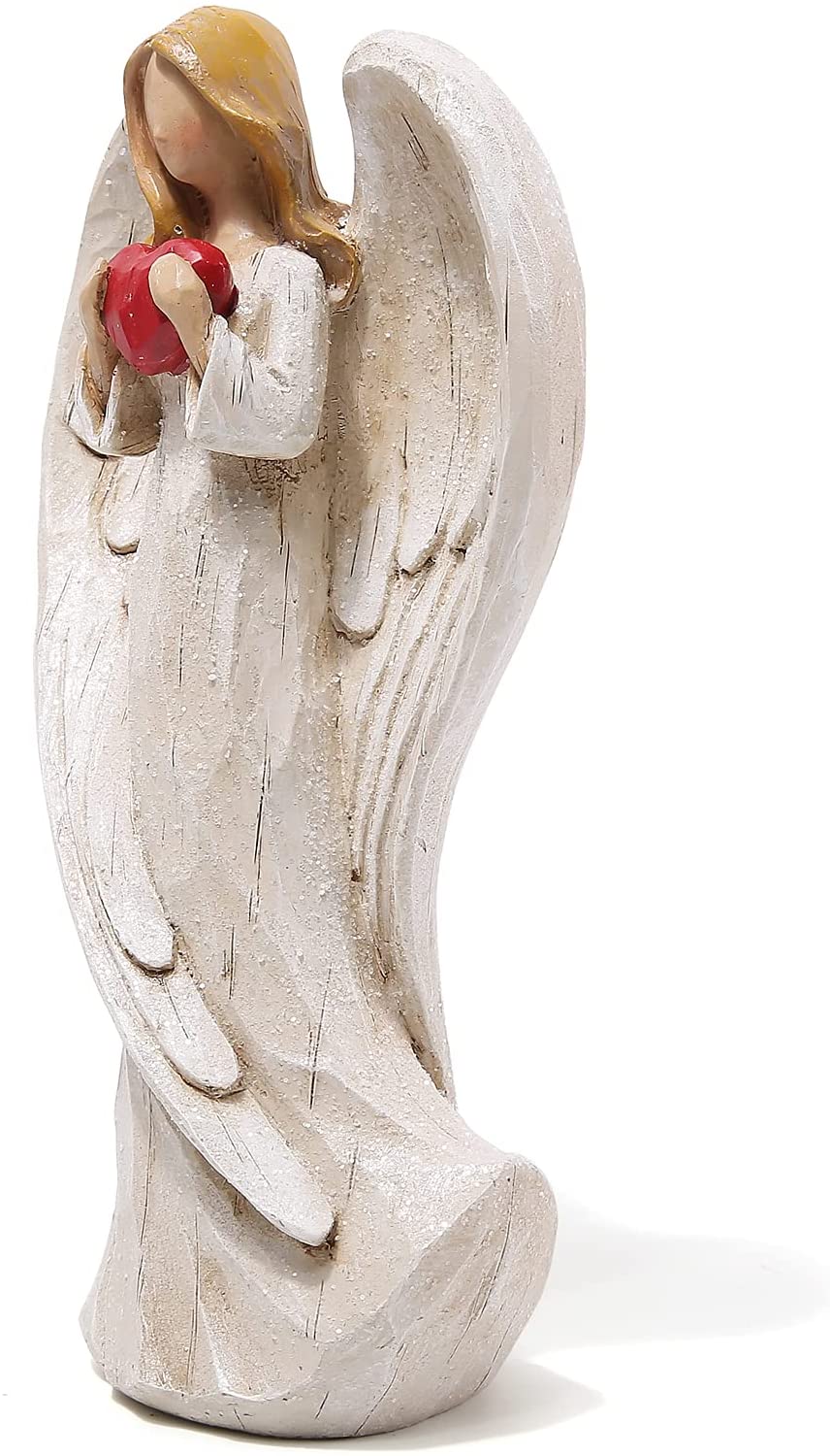 Hodao 9 inch Resin Praying Angel Figurine for Gifts Home Decoration(with heart)