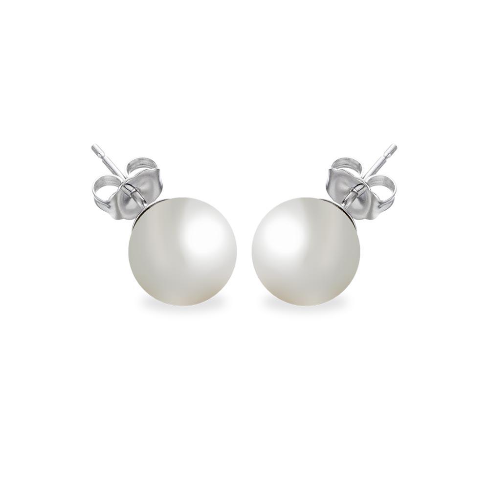 White Cream Pearls Silver Butterflies Jewellery Set Earrings Studs Necklace S181 