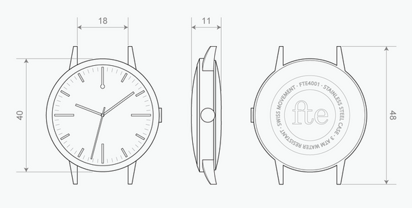 40 Edition - Freedom To Exist - Large Unisex Minimalist Watch