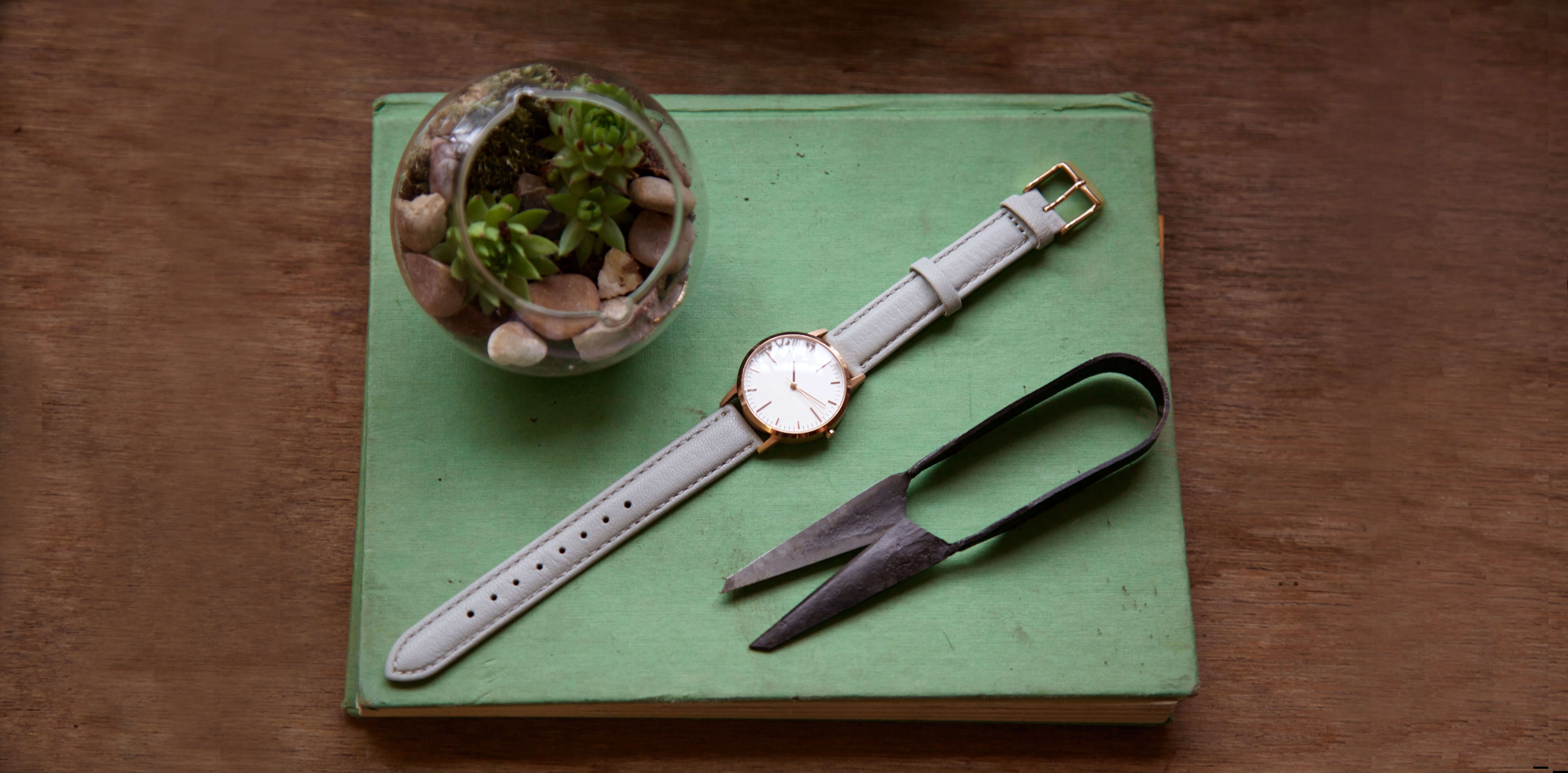 Simple Luxury Watch - Rose Gold, Grey & Cream Leather - London Terrariums - Freedom To Exist