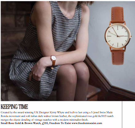 Life Magazines - Berkshire & Surrey - Freedom To Exist - fte3002 - Rose Gold & Tan simple watch