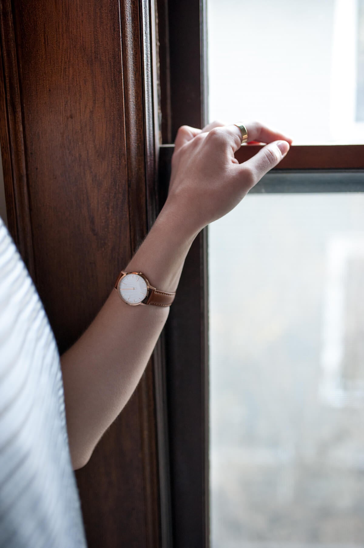 Rose Gold & Tan Ladies Watch - Emilie Szabo - Freedom To Exist Minimalist Watches