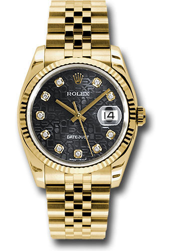 Rolex Yellow Gold Datejust 36 Watch - Fluted Bezel - Jubilee Dia