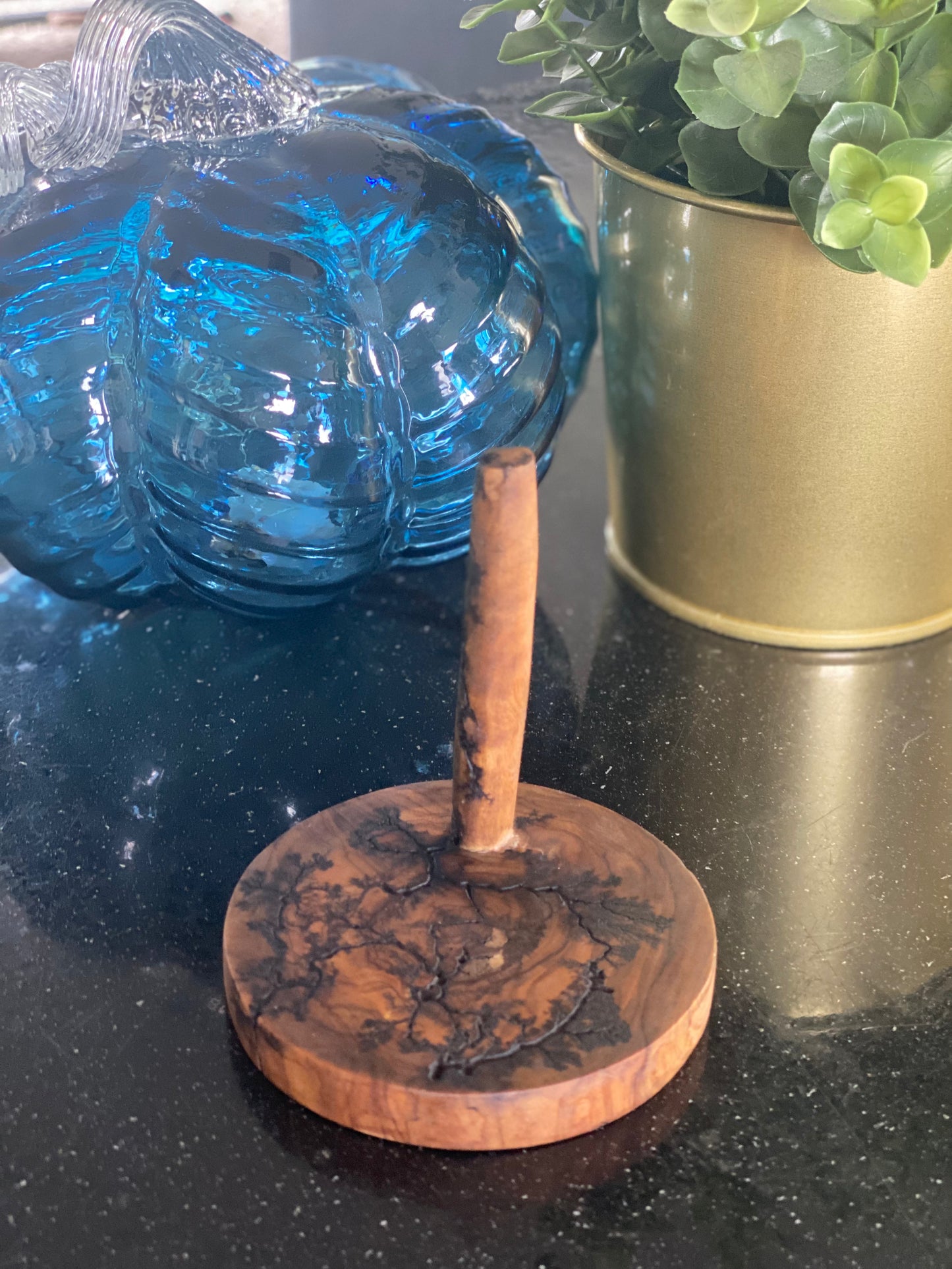 Fractal Olive Wood Coaster Set