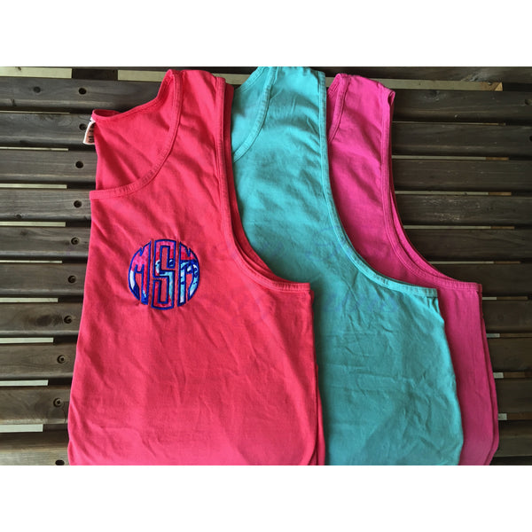 Monogrammed Lilly Pulitzer Applique Comfort Colors Tank Top