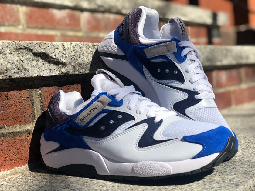 saucony grid 9000 white blue orange