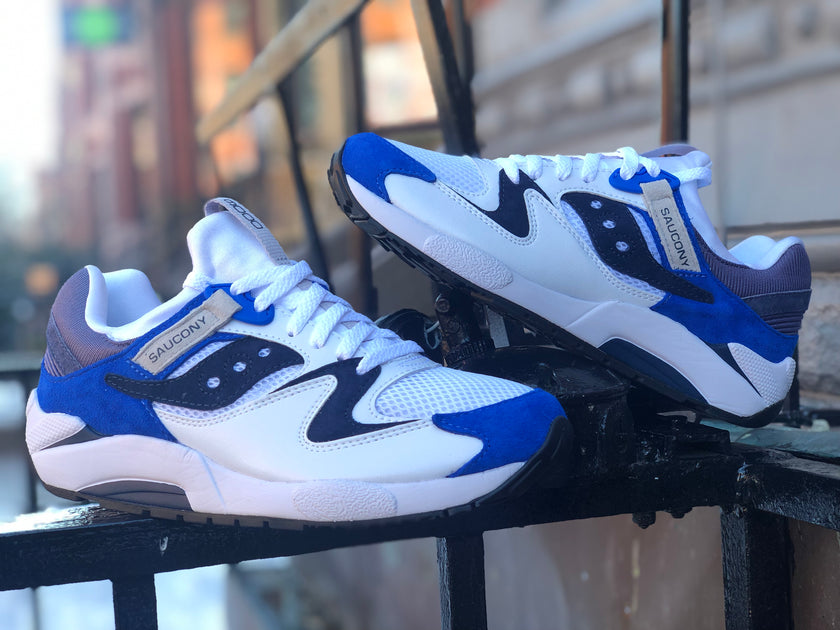 saucony grid 9000 white blue orange