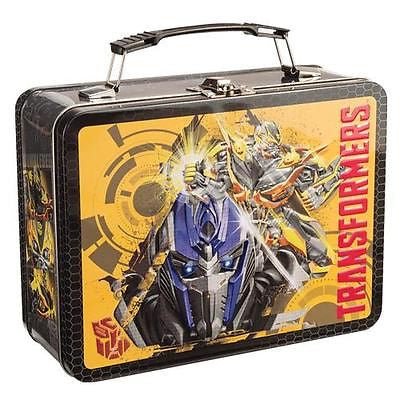 Transformers Metal Lunchbox Tin Tote Carry-All Vandor Optimus Prime Cartoon