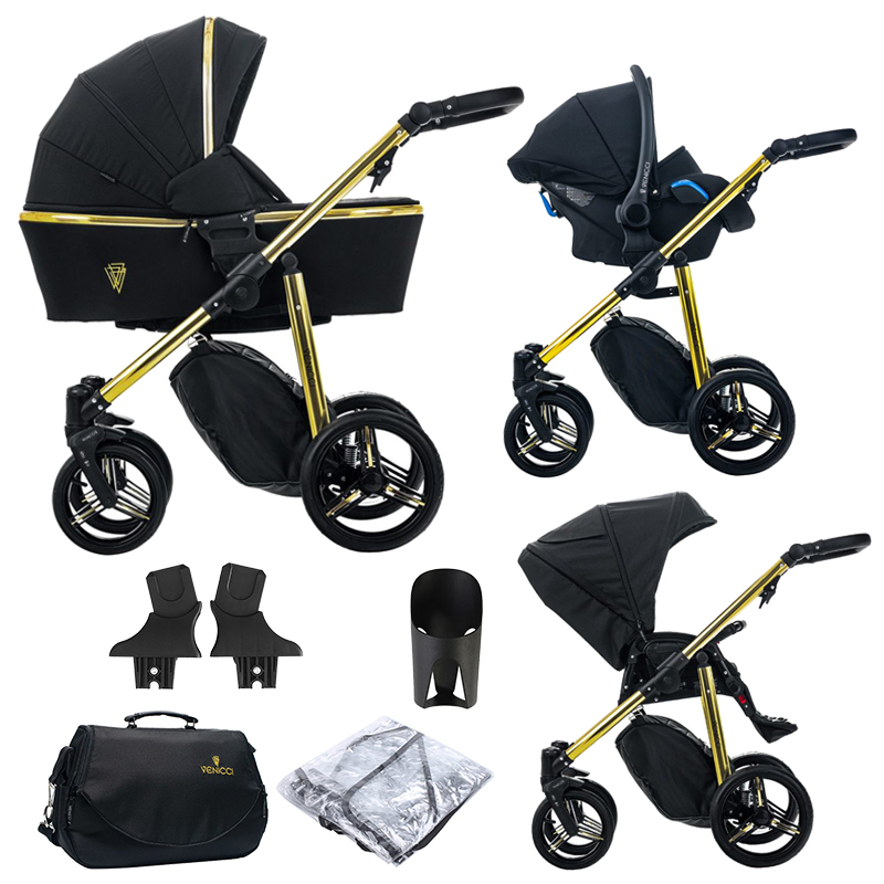 black and gold pram