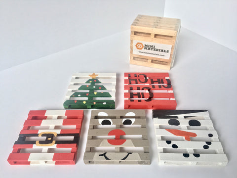 25 [Mini] DIYs Of Christmas Mini Materials DIY Miniature Christmas Pallet Coasters