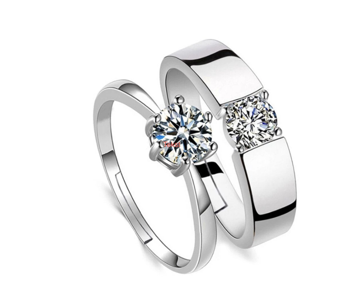 en heren set zilver 925 verstelbare ringen – Jade