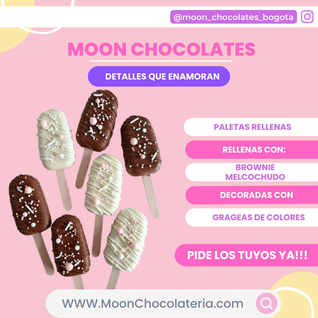 Cualquier Incompetencia Frontera Deliciosas Paletas Rellenas Con Increíble Brownie Melcochudo  (Popsicles)x10und – Moon Chocolates