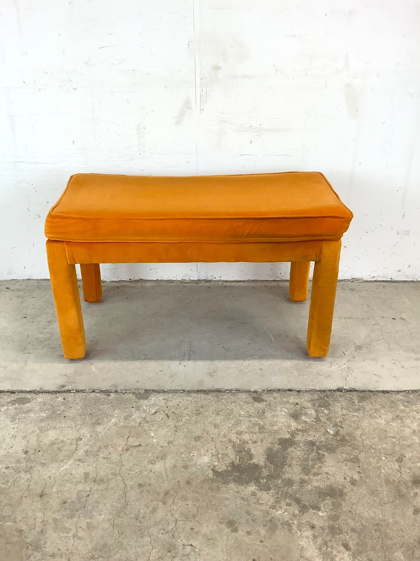 Mid-Century Modern Orange Bench or Stool