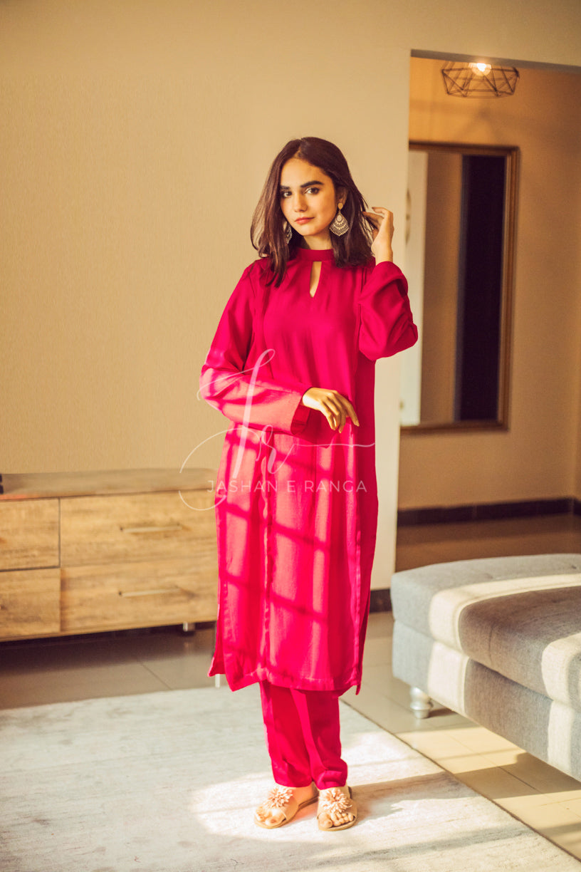 Shocking Pink Lawn Suit (2 Pc Ready to Wear) – jashaneranga