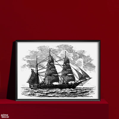 Vintage Ship Illustration | Poster Wall Art