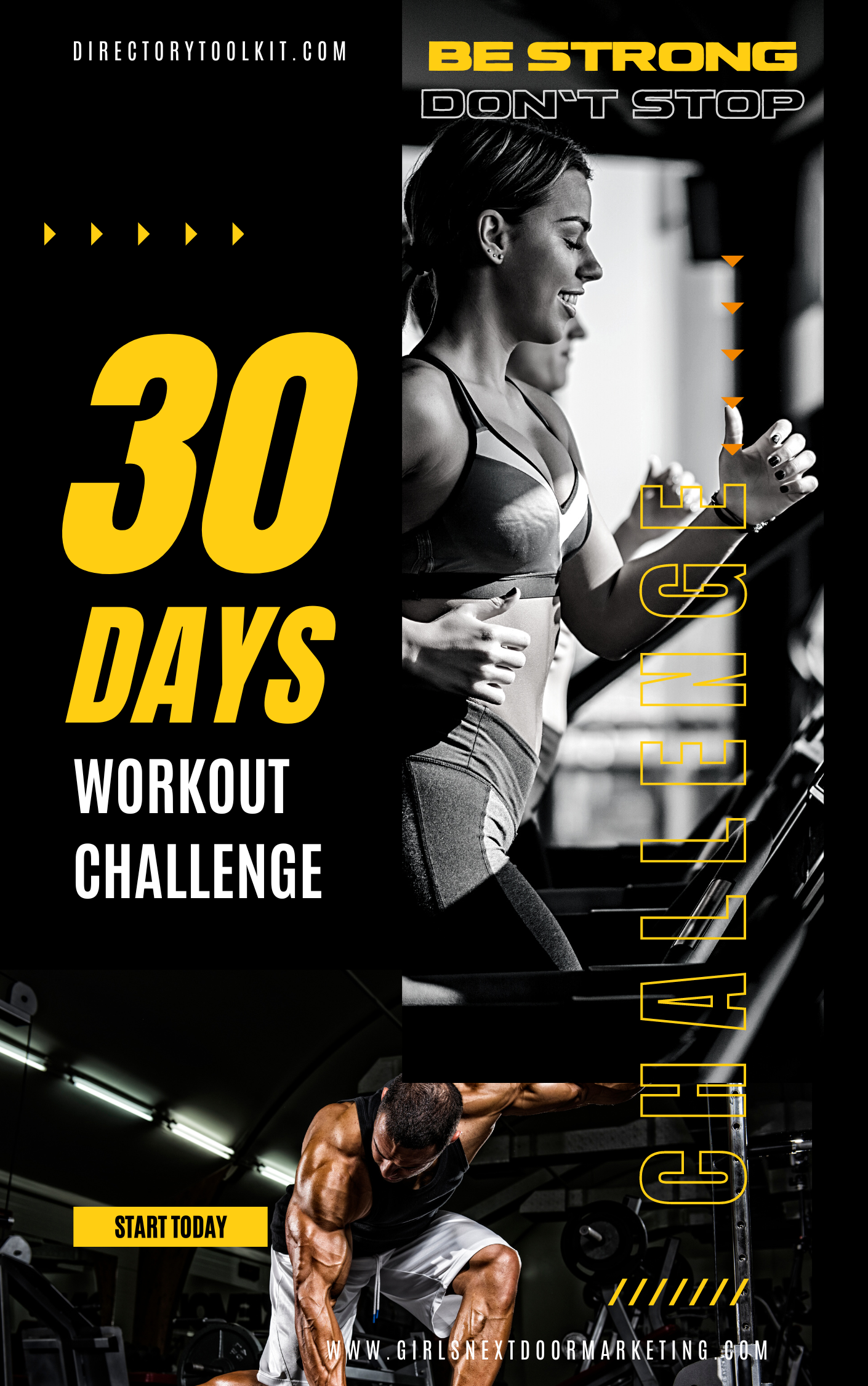 Fitness Challenge Poster Template - Mediamodifier