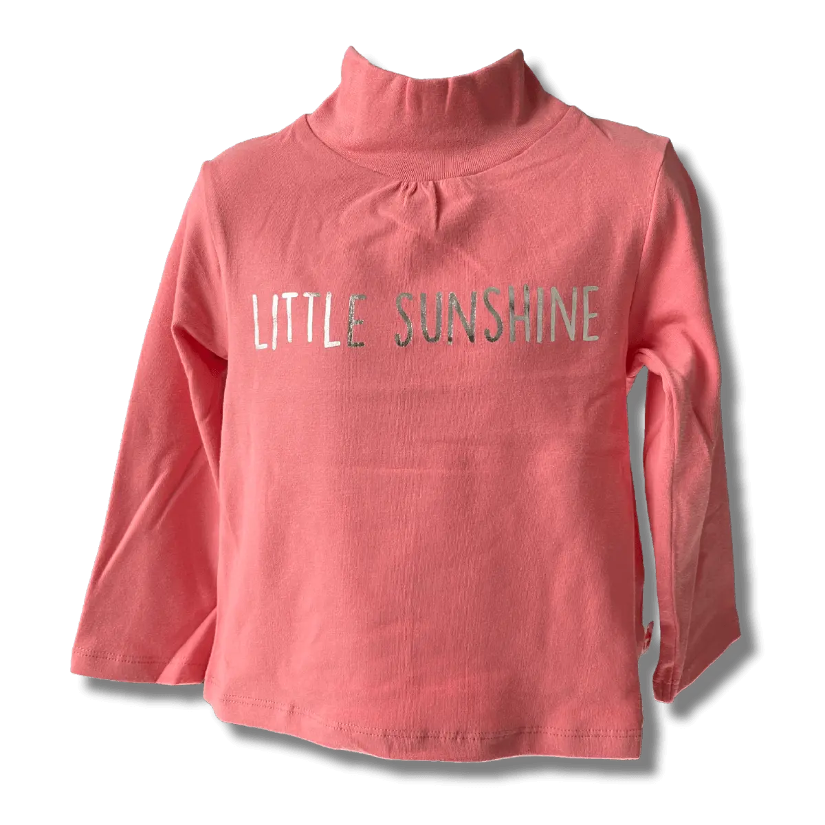 Girls Coral Pink Cotton Printed Full Sleeve Top Plumage Shop