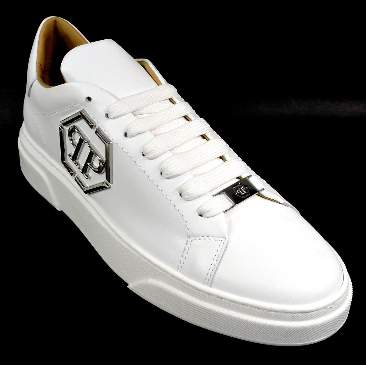 PHILIPP PLEIN 🇮🇹 MEN'S FASHION WHITE LEATHER COMFORT SNEAKERS – Shoes Emporium