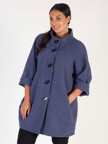 Hyacinth Stand Collar Heavy Crinkle Coat