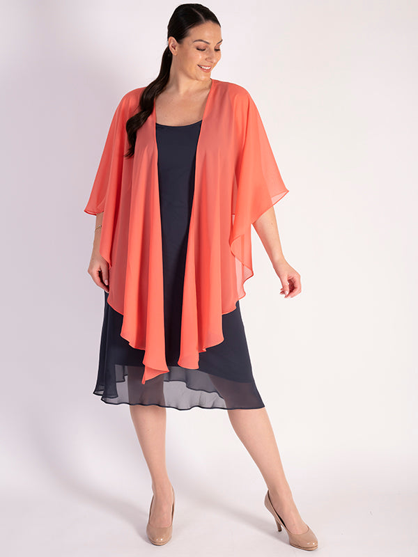 Coral Chiffon Shawl