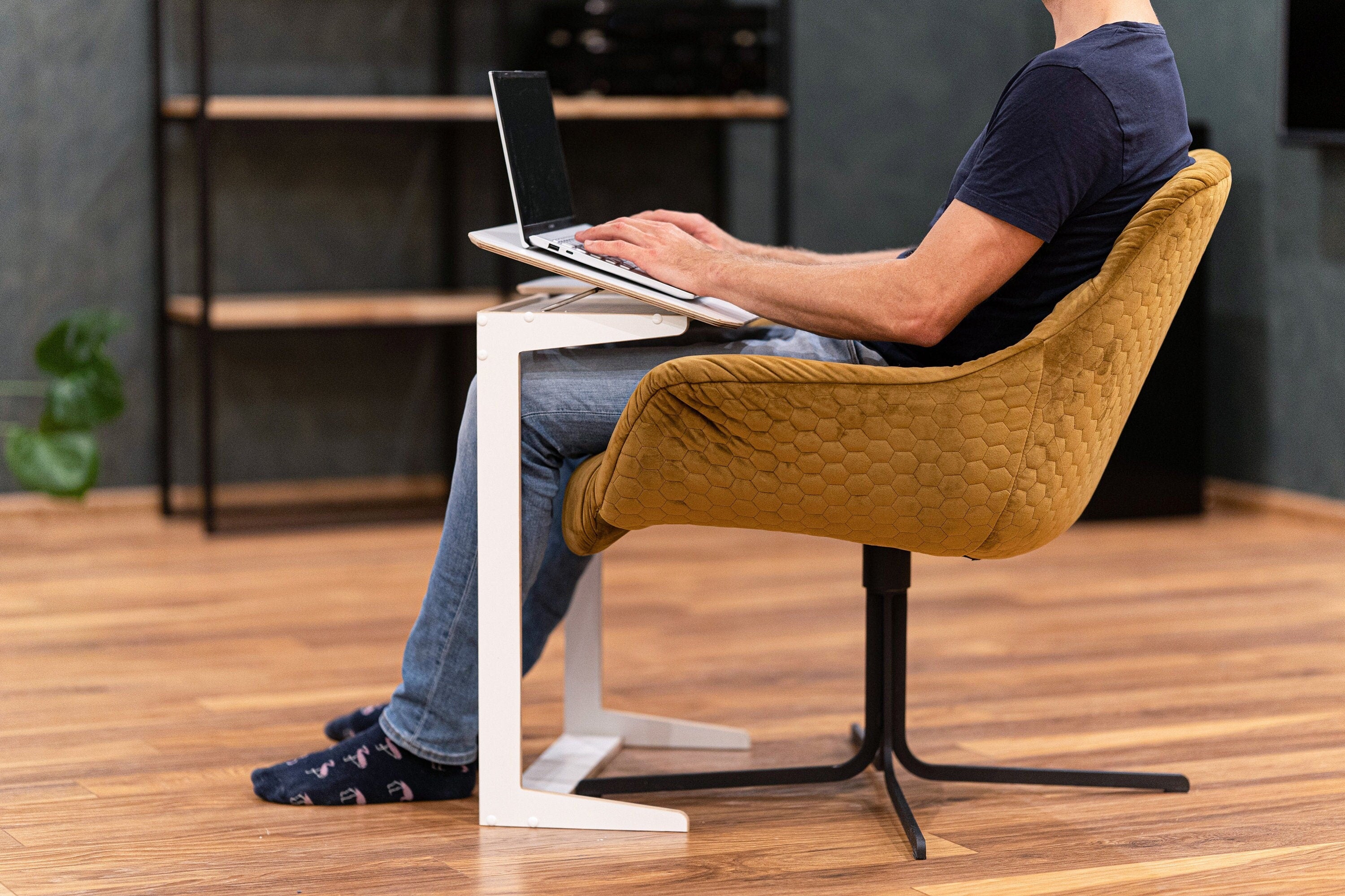 wooden laptop chair