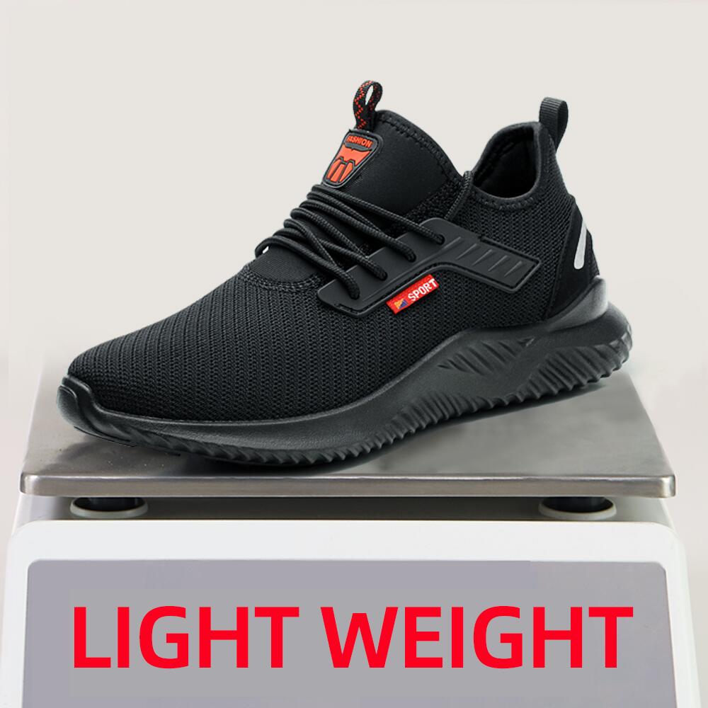 Unisex Work Safety Shoes Anti-Smashing Steel Toe Puncture Proof Construction Lightweight Breathable Sneakers shoes Orange