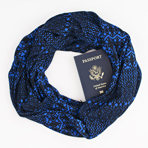 The Kingston Speakeasy Travel Supply passport scarf.