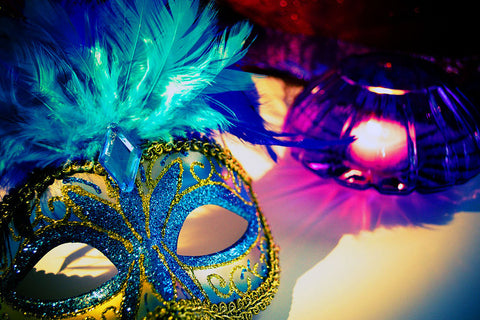 Nothing like a Venetian mask to add a little grownup mystery to the quince outfit.